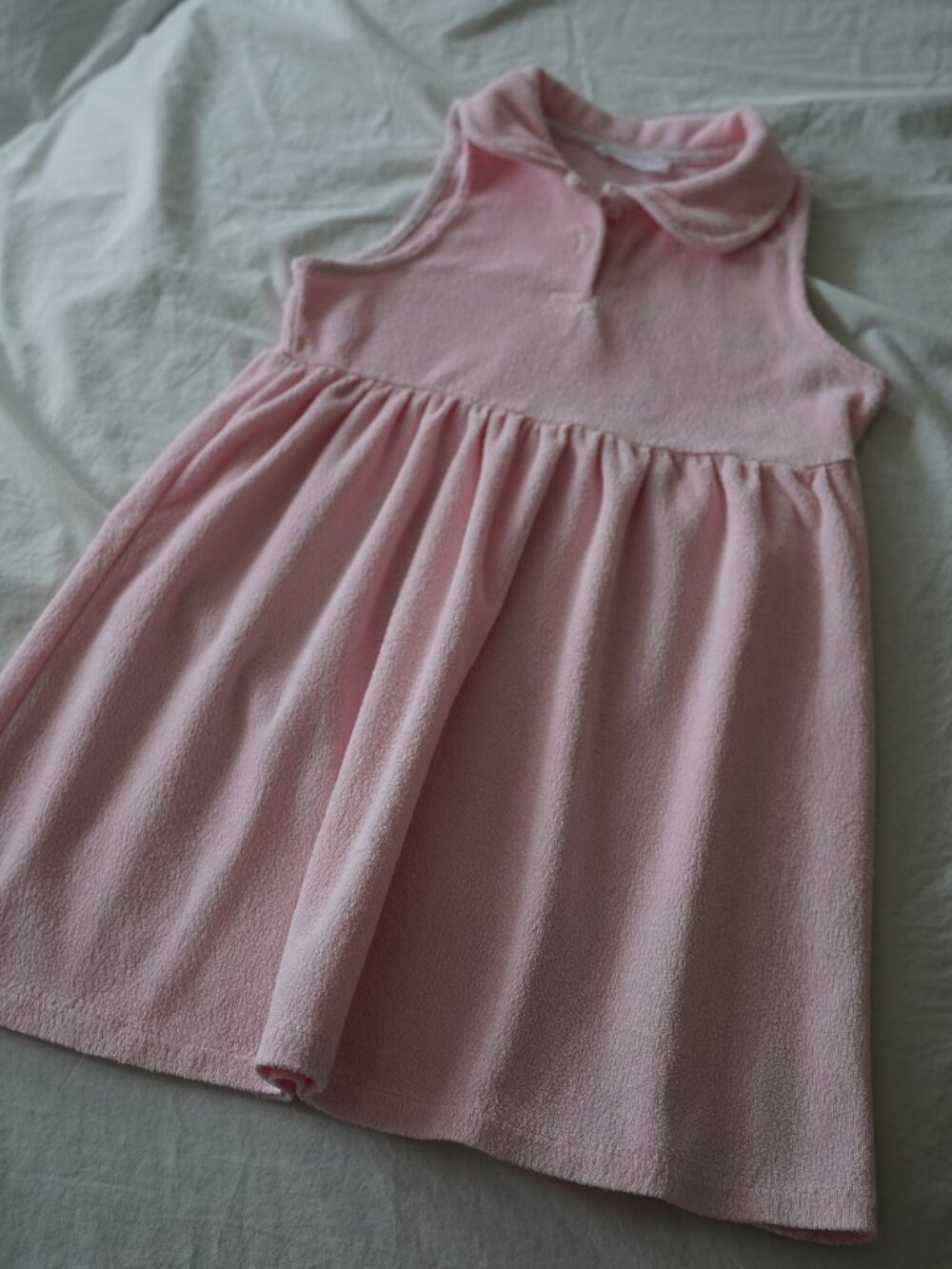 Minnow girls white french terry tennis dress in Pink
